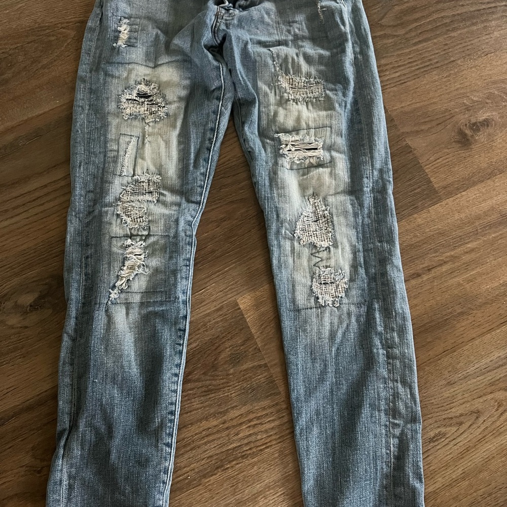 Men's Distressed Jeans - Gray